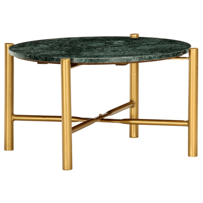 Coffee Table Green 60x60x35 cm Real Stone with Marble Texture