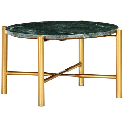 Coffee Table Green 60x60x35 cm Real Stone with Marble Texture