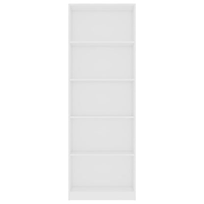 5-Tier Book Cabinet White 60x24x175 cm Engineered Wood