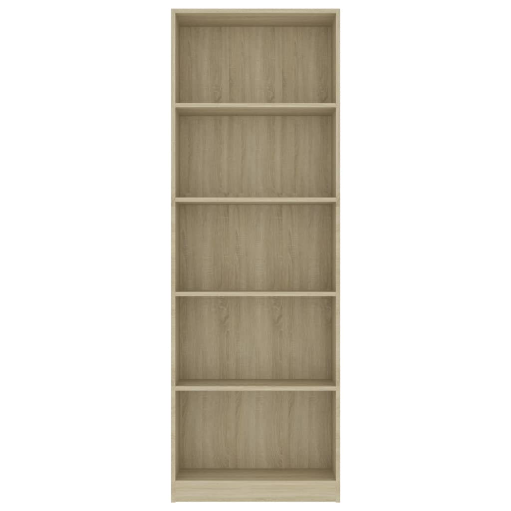 5-Tier Book Cabinet Sonoma Oak 60x24x175 cm Engineered Wood