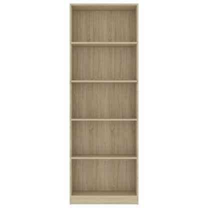 5-Tier Book Cabinet Sonoma Oak 60x24x175 cm Engineered Wood