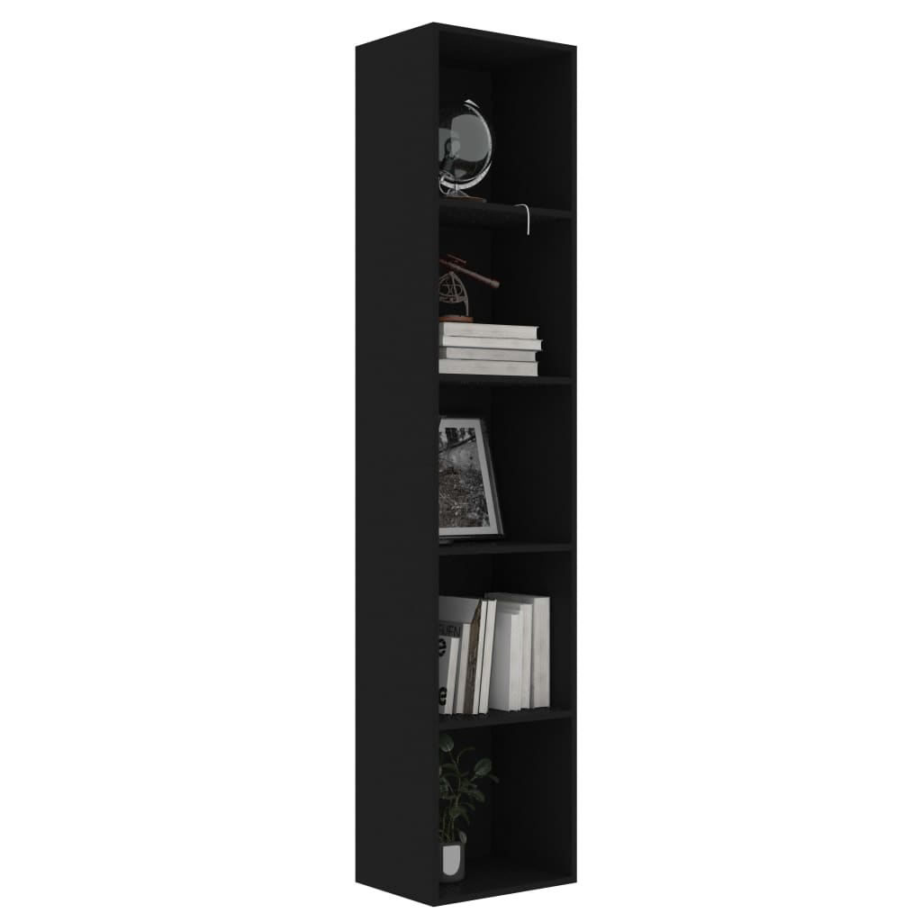 Book Cabinet Black 40x30x189 cm Engineered Wood