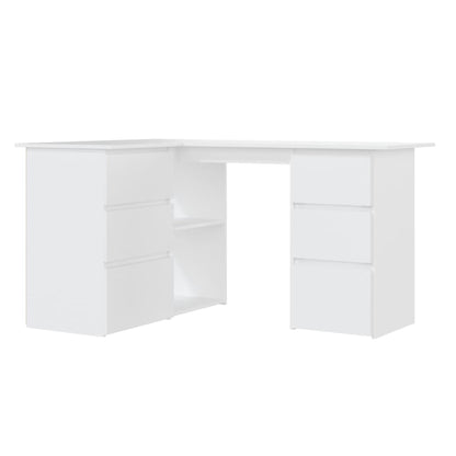 Corner Desk White 145x100x76 cm Engineered Wood