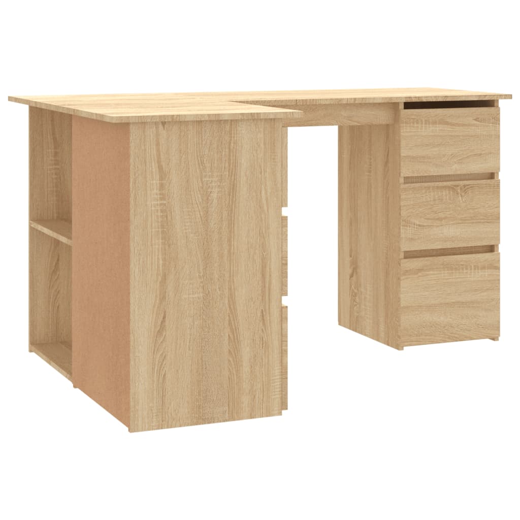 Corner Desk Sonoma Oak 145x100x76 cm Engineered Wood