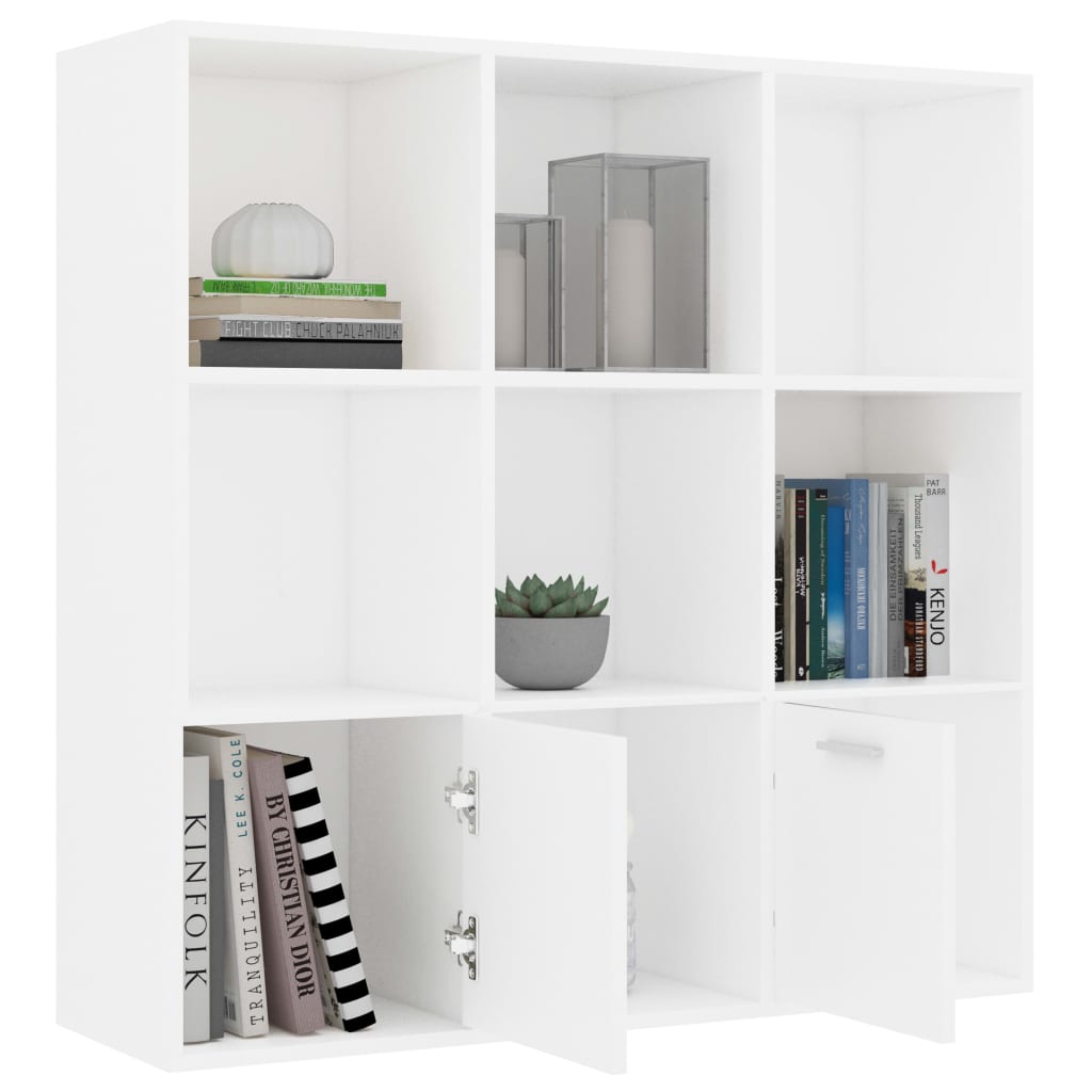 Book Cabinet White 98x30x98 cm Engineered Wood