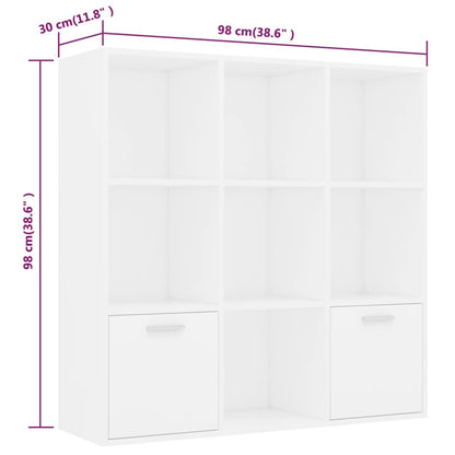 Book Cabinet White 98x30x98 cm Engineered Wood