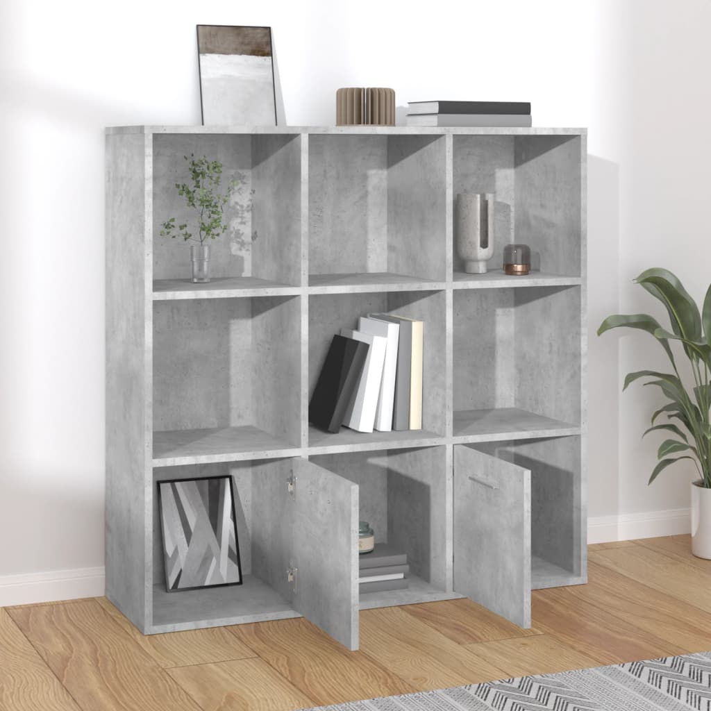 Book Cabinet Concrete Grey 98x30x98 cm Engineered Wood