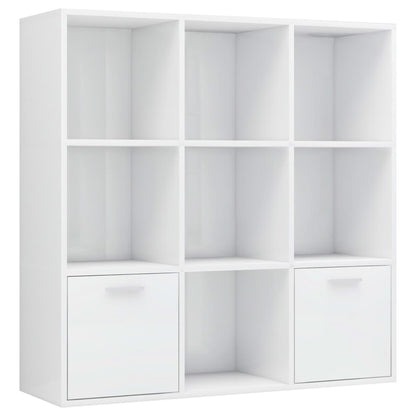 Book Cabinet High Gloss White 98x30x98 cm Engineered Wood