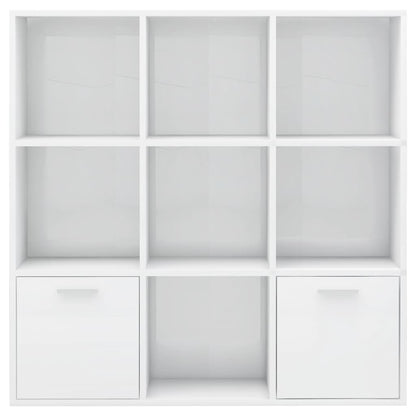 Book Cabinet High Gloss White 98x30x98 cm Engineered Wood