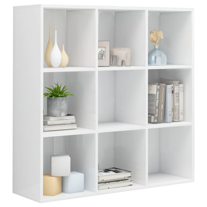 Book Cabinet High Gloss White 98x29x97.5 cm Engineered Wood