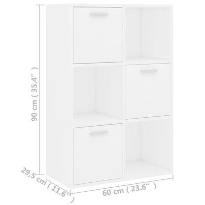 Storage Cabinet White 60x29.5x90 cm Engineered Wood