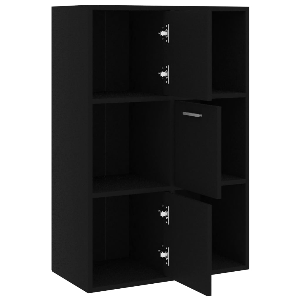 Storage Cabinet Black 60x29.5x90 cm Engineered Wood