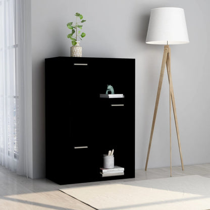 Storage Cabinet Black 60x29.5x90 cm Engineered Wood