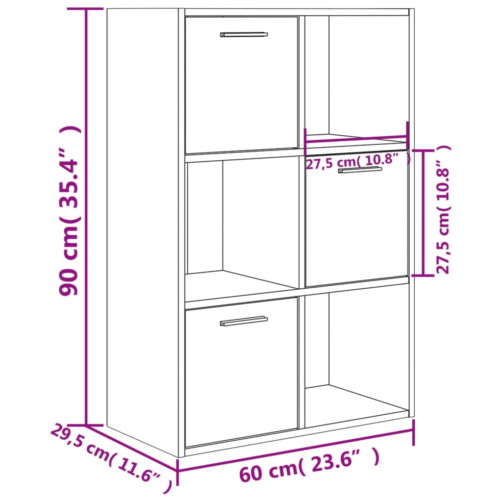 Storage Cabinet Sonoma Oak 60x29.5x90 cm Engineered Wood