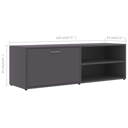 TV Cabinet Grey 120x34x37 cm Engineered Wood