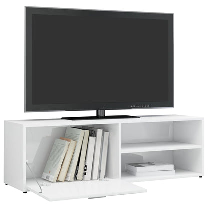 TV Cabinet High Gloss White 120x34x37 cm Engineered Wood