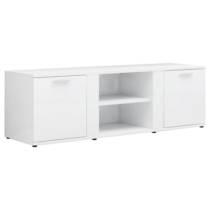 TV Cabinet High Gloss White 120x34x37 cm Engineered Wood