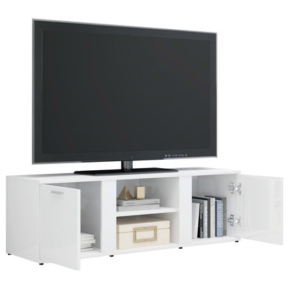 TV Cabinet High Gloss White 120x34x37 cm Engineered Wood