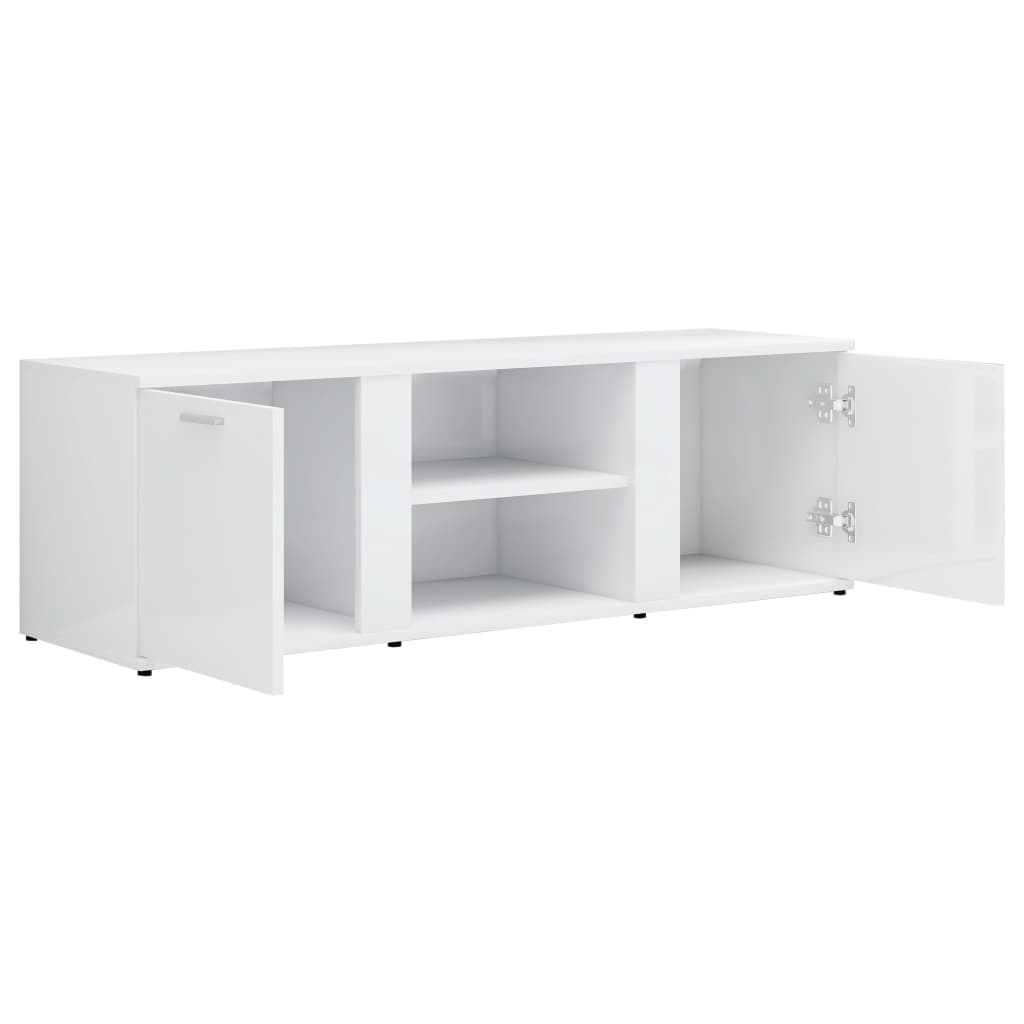 TV Cabinet High Gloss White 120x34x37 cm Engineered Wood