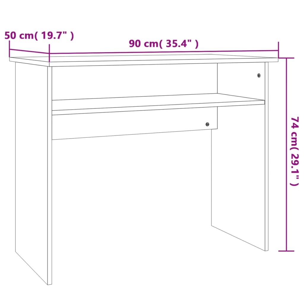 Desk Sonoma Oak 90x50x74 cm Engineered Wood