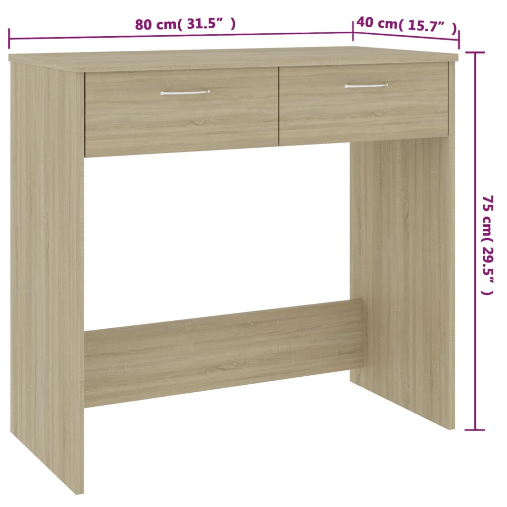 Desk Sonoma Oak 80x40x75 cm Engineered Wood