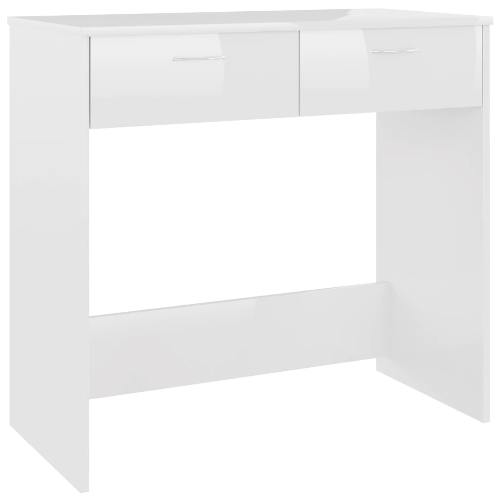 Desk High Gloss White 80x40x75 cm Engineered Wood