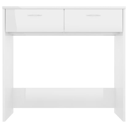 Desk High Gloss White 80x40x75 cm Engineered Wood