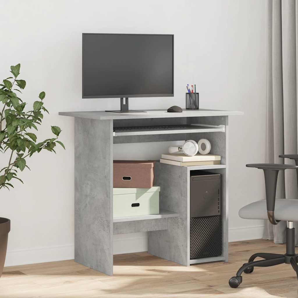 Desk Concrete Grey 80x45x74 cm Engineered Wood