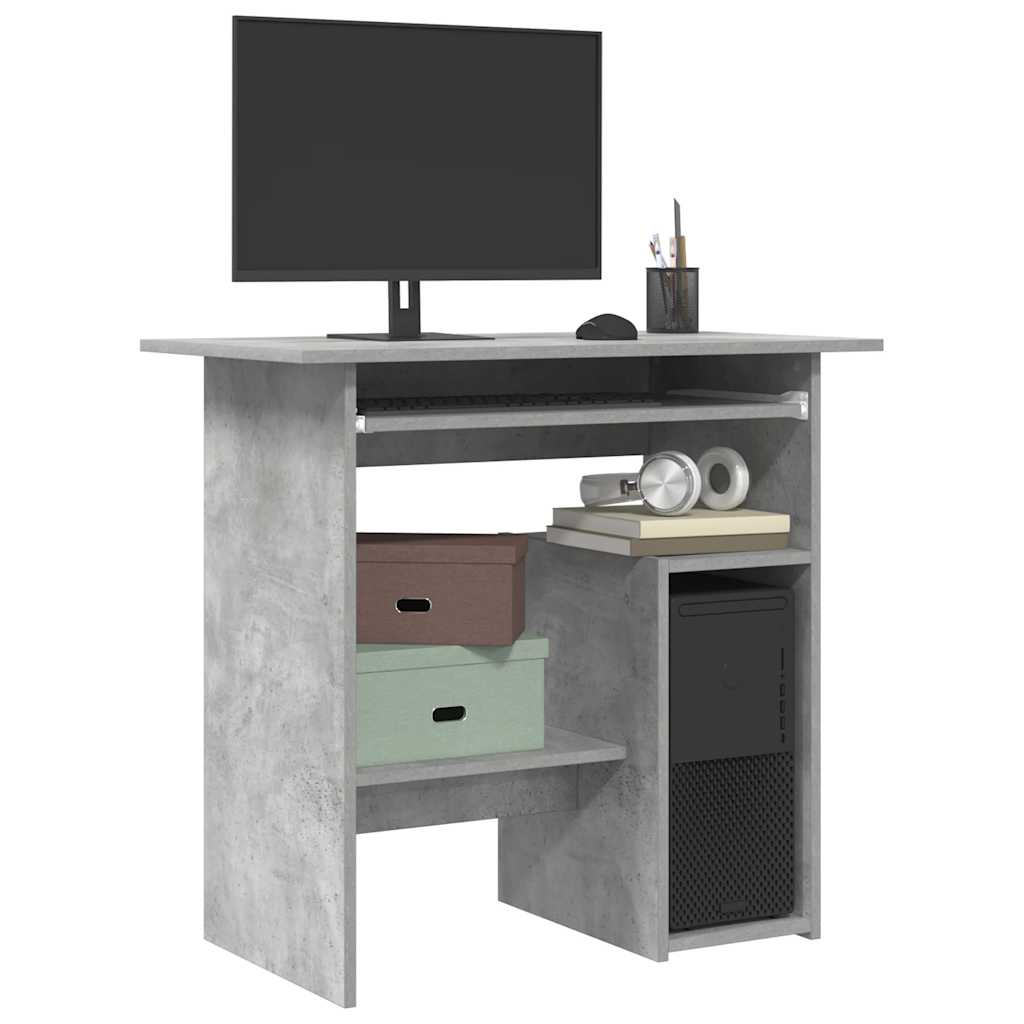 Desk Concrete Grey 80x45x74 cm Engineered Wood