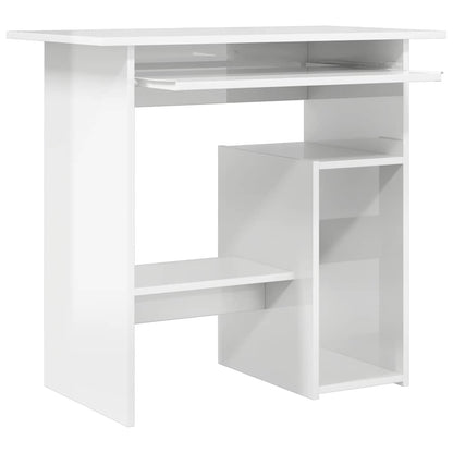 Desk High Gloss White 80x45x74 cm Engineered Wood