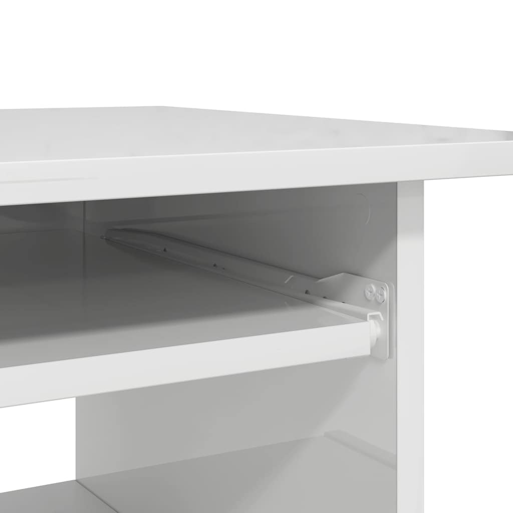 Desk High Gloss White 80x45x74 cm Engineered Wood