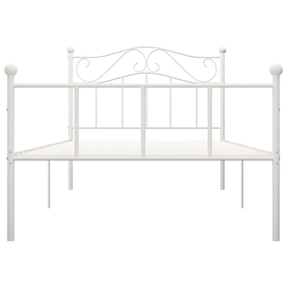 284517 vidaXL Bed Frame without Mattress White Metal 100x200 cm