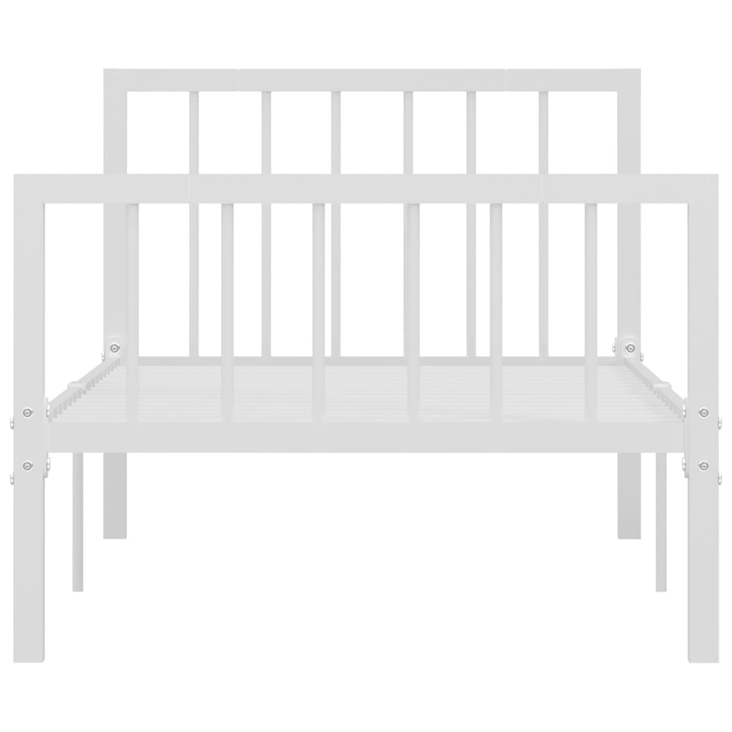 284562 vidaXL Bed Frame without Mattress White Metal 90x200 cm