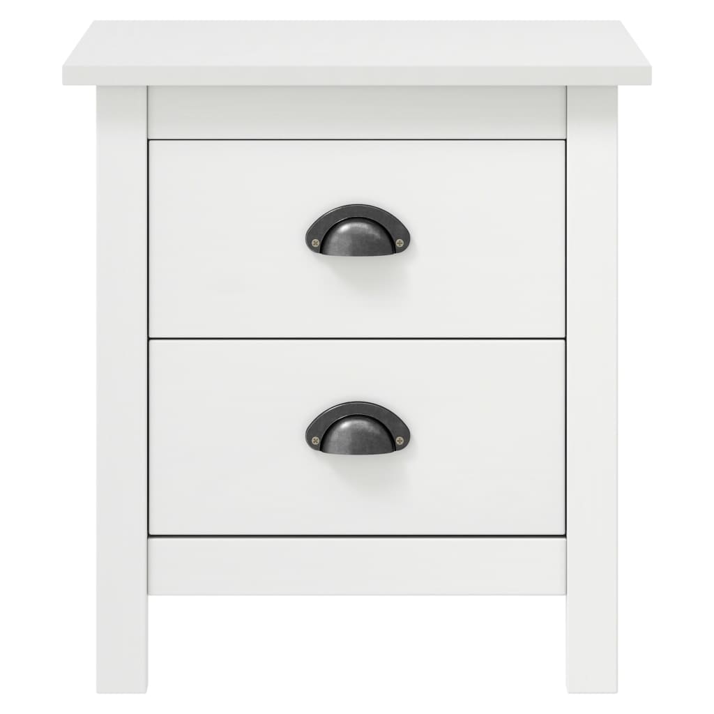 Bedside Cabinet Hill White 46x35x49.5 cm Solid Pine Wood