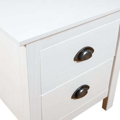 Bedside Cabinet Hill White 46x35x49.5 cm Solid Pine Wood