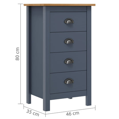 Sideboard Hill Grey 46x35x80 cm Solid Pine Wood