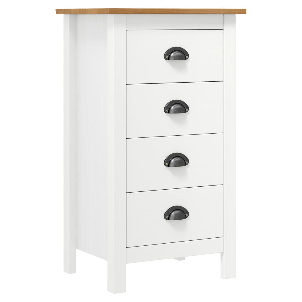 Sideboard Hill White 46x35x80 cm Solid Pine Wood