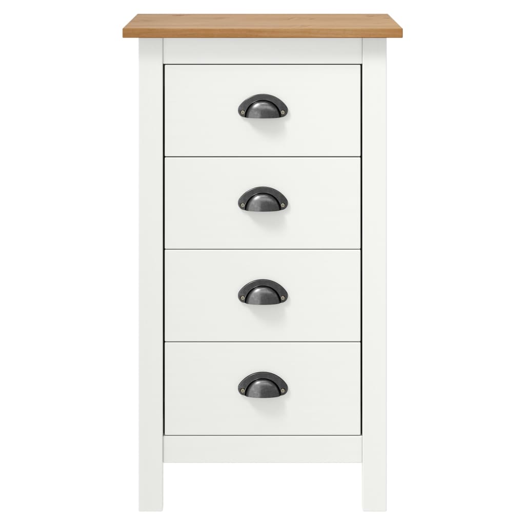 Sideboard Hill White 46x35x80 cm Solid Pine Wood