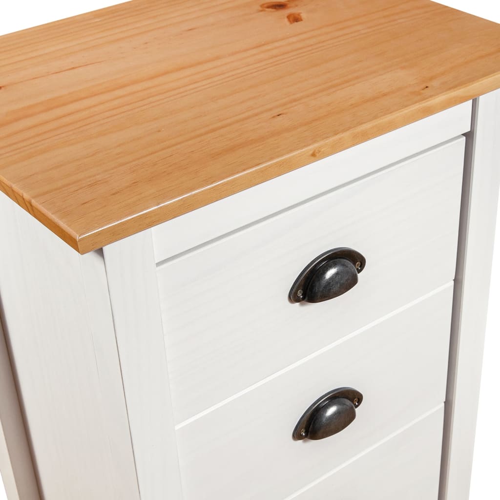 Sideboard Hill White 46x35x80 cm Solid Pine Wood