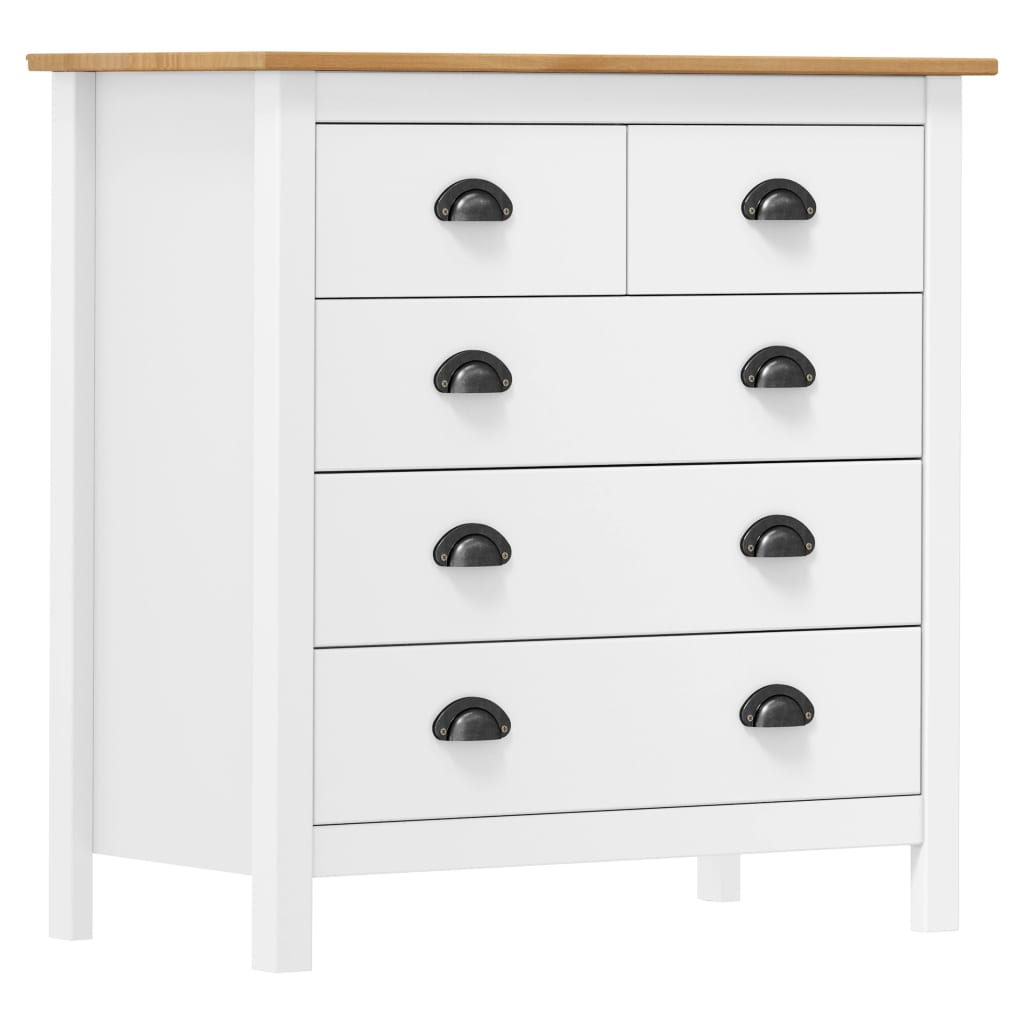 Sideboard Hill White 79x40x80 cm Solid Pine Wood