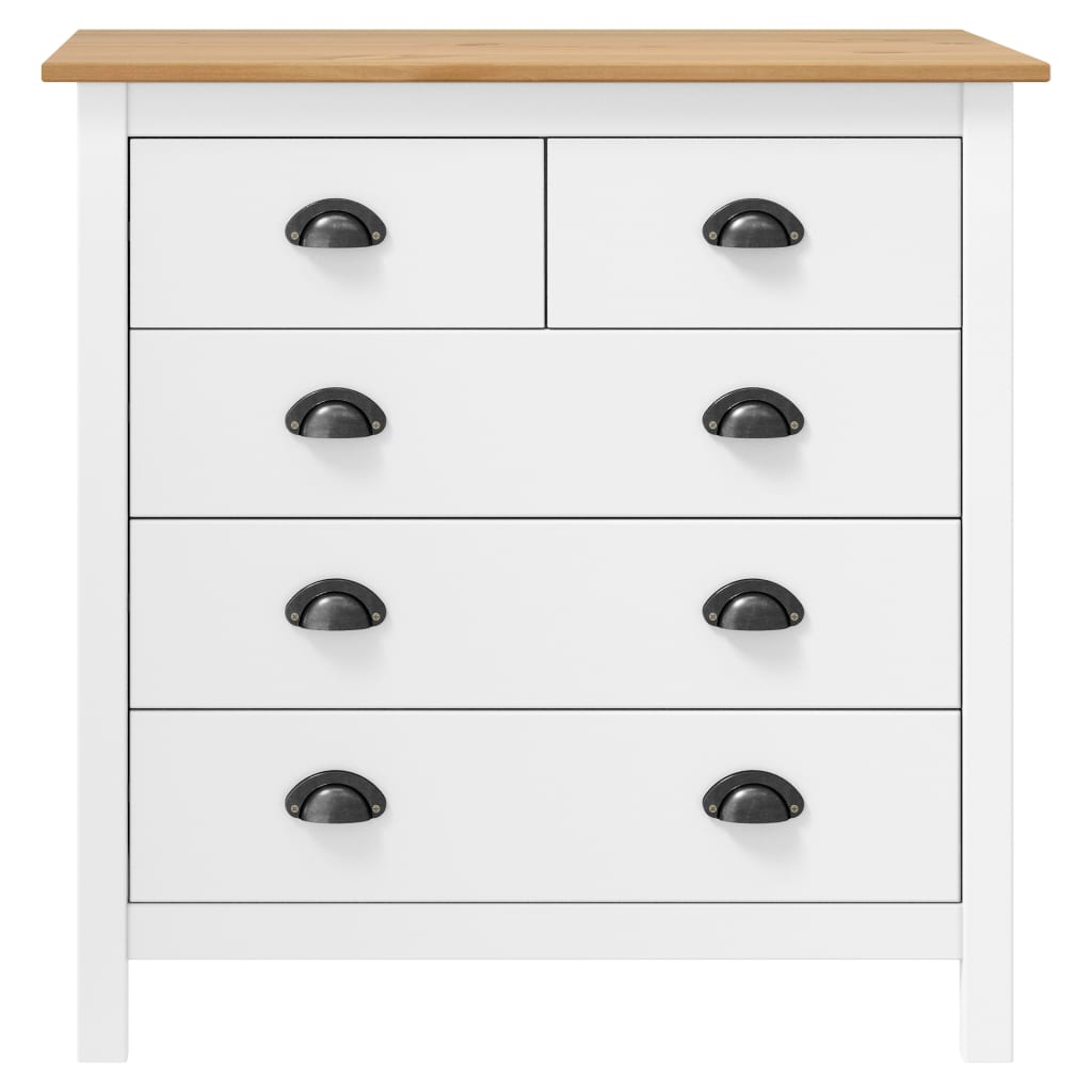 Sideboard Hill White 79x40x80 cm Solid Pine Wood