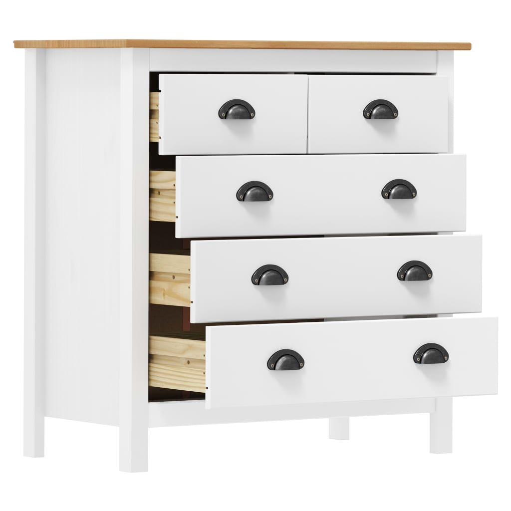 Sideboard Hill White 79x40x80 cm Solid Pine Wood