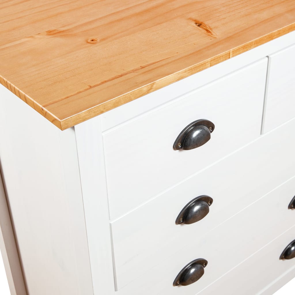 Sideboard Hill White 79x40x80 cm Solid Pine Wood