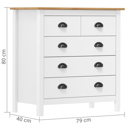 Sideboard Hill White 79x40x80 cm Solid Pine Wood