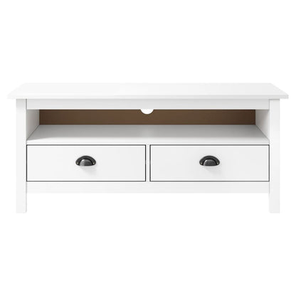 TV Cabinet Hill White 110x40x47 cm Solid Pine Wood