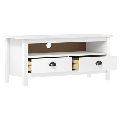 TV Cabinet Hill White 110x40x47 cm Solid Pine Wood