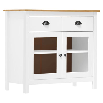 Sideboard Hill White 90x40x80 cm Solid Pine Wood