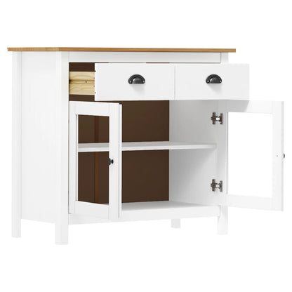 Sideboard Hill White 90x40x80 cm Solid Pine Wood