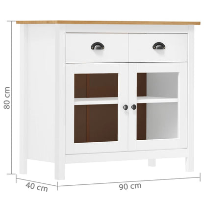 Sideboard Hill White 90x40x80 cm Solid Pine Wood