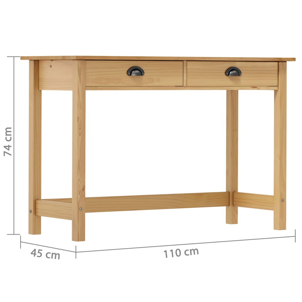 Console Table Hill with 2 Drawers 110x45x74 cm Solid Pine Wood